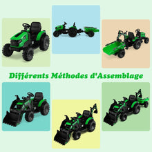 Load image into Gallery viewer, Tracteur Electrique 12 V pour Enfants 3-5 km/h Télécommande MP3 USB Vert/Jaune -