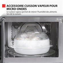 Load image into Gallery viewer, Toshiba MW3-AC26PFI(MG) Four à Micro-ondes 26L Air chaud combiné, 6-en-1 900W avec Cuiseur Vapeur en Gris Morandi, 6 Programmes 10 Niveaux de Puissance, 10 Menus Automatiques