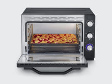 Load image into Gallery viewer, SEVERIN Four posable XXL à Chaleur Tournante 60 L avec pierre à pizza et tournebroche 2 200 W design simple et élégant, Four électrique avec minuteur 120 min, Noir/Inox, TO 2073