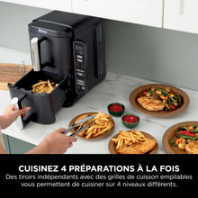 Load image into Gallery viewer, Foodi FlexDrawer Air Fryer,Dual Zone Avec Sparateur Amovible,Grand Tiroir de 10,4 L,7-en-1,Double Zone,Sans Huile,Pices Antiadhsives Compatibles Au Lave-Vaisselle,Noir AF500EU