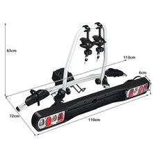 Load image into Gallery viewer, Porte-vlos pour Attelage sur SUV Berline Fourgon pour 2 Vlos Conception Intelligente de Basculement 113x72x63cm -