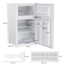 Load image into Gallery viewer, Rfrigrateur Compact Mini-rfrigrateur 90 L Conglateur Spar avec Design  2 Portes Fonctionnement Silencieux Blanc/Gris/Noir -