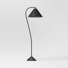 Load image into Gallery viewer, Gooseneck Floor Lamp with Natural Shade Black (Includes LED Light Bulb) - Threshold
