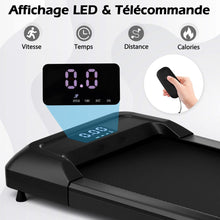 Load image into Gallery viewer, Tapis de Course Mince Tapis de Jogging avec Capacit de 120 Kg Tlcommande et cran Led Inclinable  Roulettes Tapis de Course  Glisser Gris/Noir/Rose -