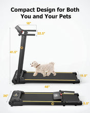 Load image into Gallery viewer, UREVO Folding Treadmill, 2.25HP Portable Mini Treadmills for Home Office, Compact Threadmill with 12 HIIT Modes, LCD Display, 265 lb Capacity