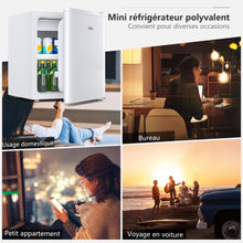 Load image into Gallery viewer, Mini Rfrigrateur 48L,2 niveaux et porte-bouteille,bac  lgumes,Silencieux 230V,46 x 44 x 49 cm,Blanc -