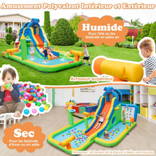 Load image into Gallery viewer, Toboggan Aquatique Gonflable Gant pour Enfants Piscine  claboussures sures Mur D'escalade Canons  Eau Lancer D'anneaux Cerceau (sans Souffleur) Multicolore -