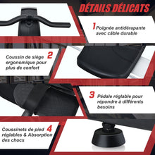 Load image into Gallery viewer, Rameur Magntique Rsistance 8 Niveaux Pliable 2 Roues Flexibles Rail Coulissant en Aluminium Ecran LCD Support d'Appareil -