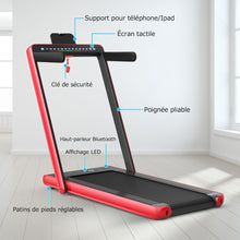 Load image into Gallery viewer, Tapis de Course Pliable 0,75HP Double Affichage LED APP et Télécommande Vitesse Motorisé 12 km/h Surface 40x100cm Rouge -