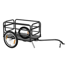 Load image into Gallery viewer, Remorque de Vélo avec Cadre Pliable Charge 55 kg Chariot pour Vélo avec Housse en Tissu Oxford Roues à Air de 40 cm Réflecteurs Bleu -