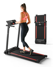 Load image into Gallery viewer, UREVO Folding Treadmill, 2.25HP Portable Mini Treadmills for Home Office, Compact Threadmill with 12 HIIT Modes, LCD Display, 265 lb Capacity