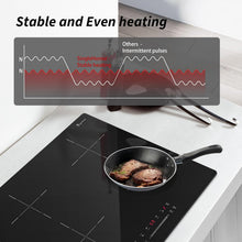 Load image into Gallery viewer, Plaque Induction 4 Feux, Plaque de Cuisson Induction avec Technologie Demi-Pont, Fonction Boost, Chauffage Uniforme, Minuterie 99 Min, Verrouillage Sécurité 6400W
