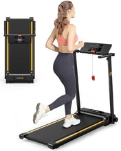 Load image into Gallery viewer, UREVO Folding Treadmill, 2.25HP Portable Mini Treadmills for Home Office, Compact Threadmill with 12 HIIT Modes, LCD Display, 265 lb Capacity