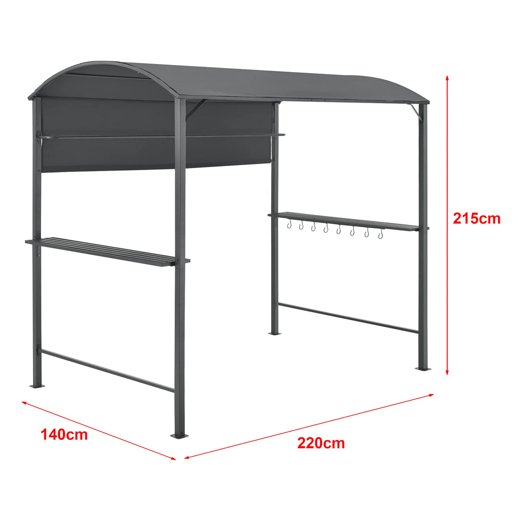 Tonnelle pavillon de barbecue 215 x 220 x 140 cm anthracite gris foncé 03_0008739 -