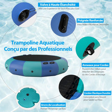 Load image into Gallery viewer, Trampoline Aquatique Gonflable Dia.457cm Capacit de 150kg avec Kit de Rparation Echelle et Gonfleur Electrique 500w Bleu -