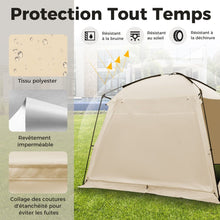 Load image into Gallery viewer, Tente de Camping pour 8-10 Personnes Tente Dôme avec Vestibule et Moustiquaire Porte Zippée Tente Portable avec Sac de Transport 300x300x250cm Beige -