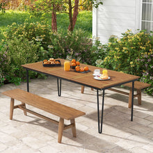 Load image into Gallery viewer, Table pour Jardin de 200 Cm Table d'extérieur pour 8 Personnes avec Trou pour Parasol de 5 Cm Pieds en Métal et Repose-pied Réglables -