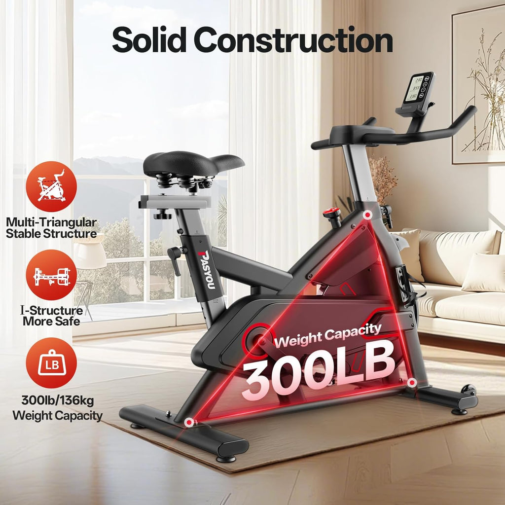Pasyou VéLo D'Appartement Avec RéSistance MagnéTique, VéLo De Fitness, EntraîNement Cardio En Salle Velo Spinning, Stationnaires à La Maison Avec Moniteur, Support De Tablette