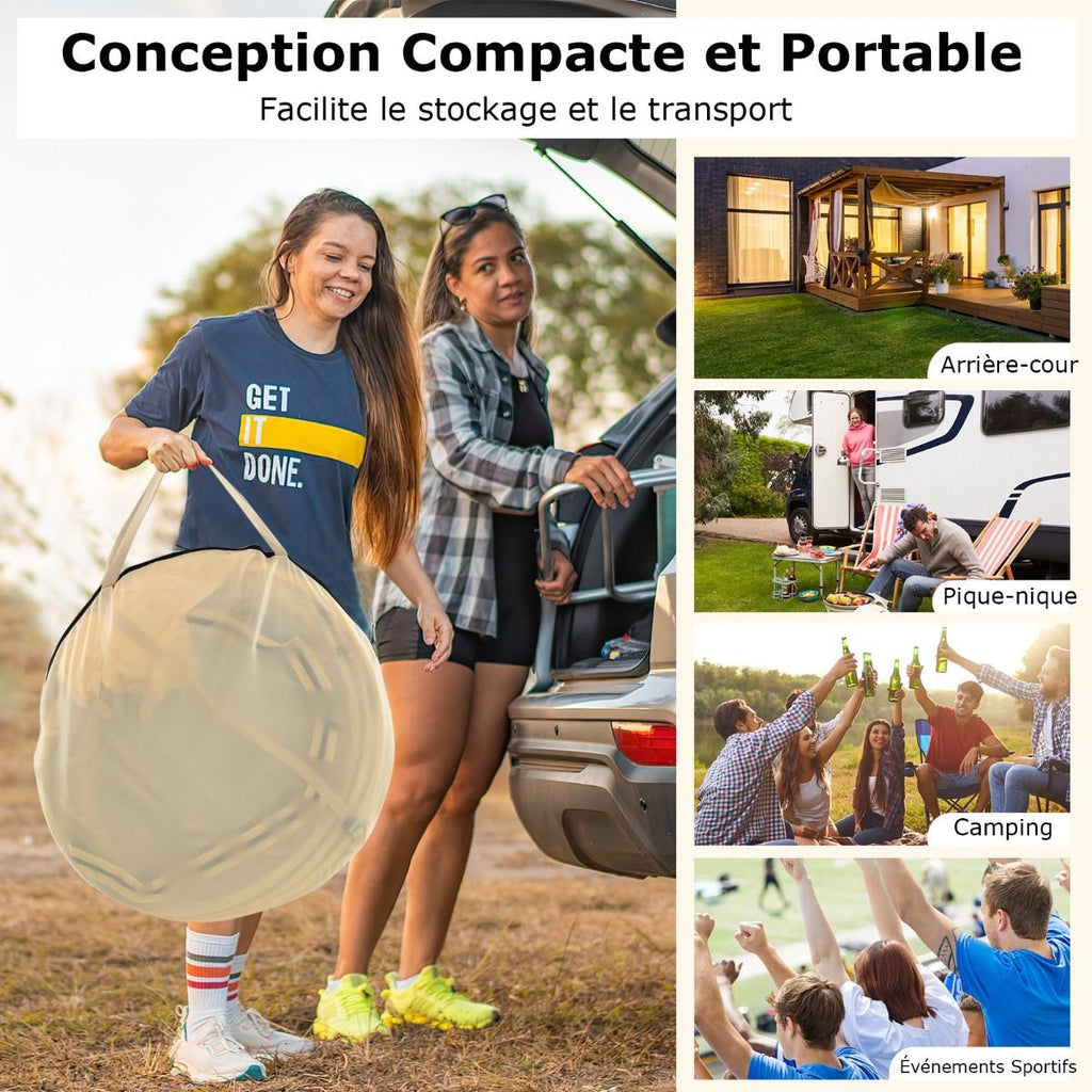 Tente Bulle  Ouverture Instantane pour 6  10 Personnes Tente D么me d'Extrieur 328 x 328 cm Rsistante Aux Intempries Transparent -