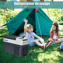 Load image into Gallery viewer, Rfrigrateur Conglateur de Voiture 12L Portable Compresseur -20掳C  +10掳C Ampoules LED 2 Porte-gobelets 23x53x36cm -