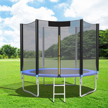 Load image into Gallery viewer, Trampoline de Jardin 脴 305cm avec Filet de Scurit Porte Entre Echelle Noir et Bleu -