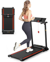 Load image into Gallery viewer, UREVO Folding Treadmill, 2.25HP Portable Mini Treadmills for Home Office, Compact Threadmill with 12 HIIT Modes, LCD Display, 265 lb Capacity