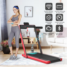 Load image into Gallery viewer, Tapis de Course Pliable 0,75HP Double Affichage LED APP et Télécommande Vitesse Motorisé 12 km/h Surface 40x100cm Rouge -