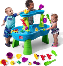Load image into Gallery viewer, Rain Shower Splash Table d'eau avec 13 Accessoires - Bleu &amp; Vert | Table Jeux d'eau | Table d’activité pour Le Jardin,Table Activité Eau | Table d'eau Extérieur