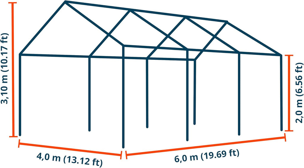 TOOLPORT Tente de Stockage 4x6 m abri bâche PVC 700 N imperméable Vert foncé