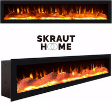 Load image into Gallery viewer, Skraut Home | Meuble TV | Banc Télé | Grand Espace de Rangement | 150x57x35cm | pour Les TV jusqu'à 65" | Cheminée électrique | Design Industriel | Style Moderne | Chêne