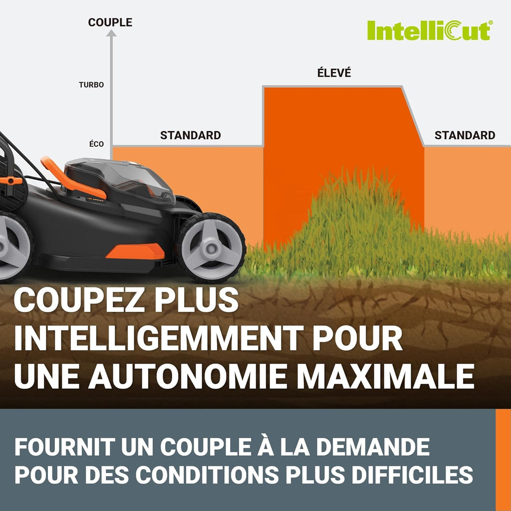 Pack Pro+ Tondeuse à Gazon 40V 460m² + Coupe-Bordures 20V + 2 Batteries 4Ah et 1 Batterie 2Ah + Chargeur Double et Chargeur Simple (Idéal pour l'Entretien du Jardin)