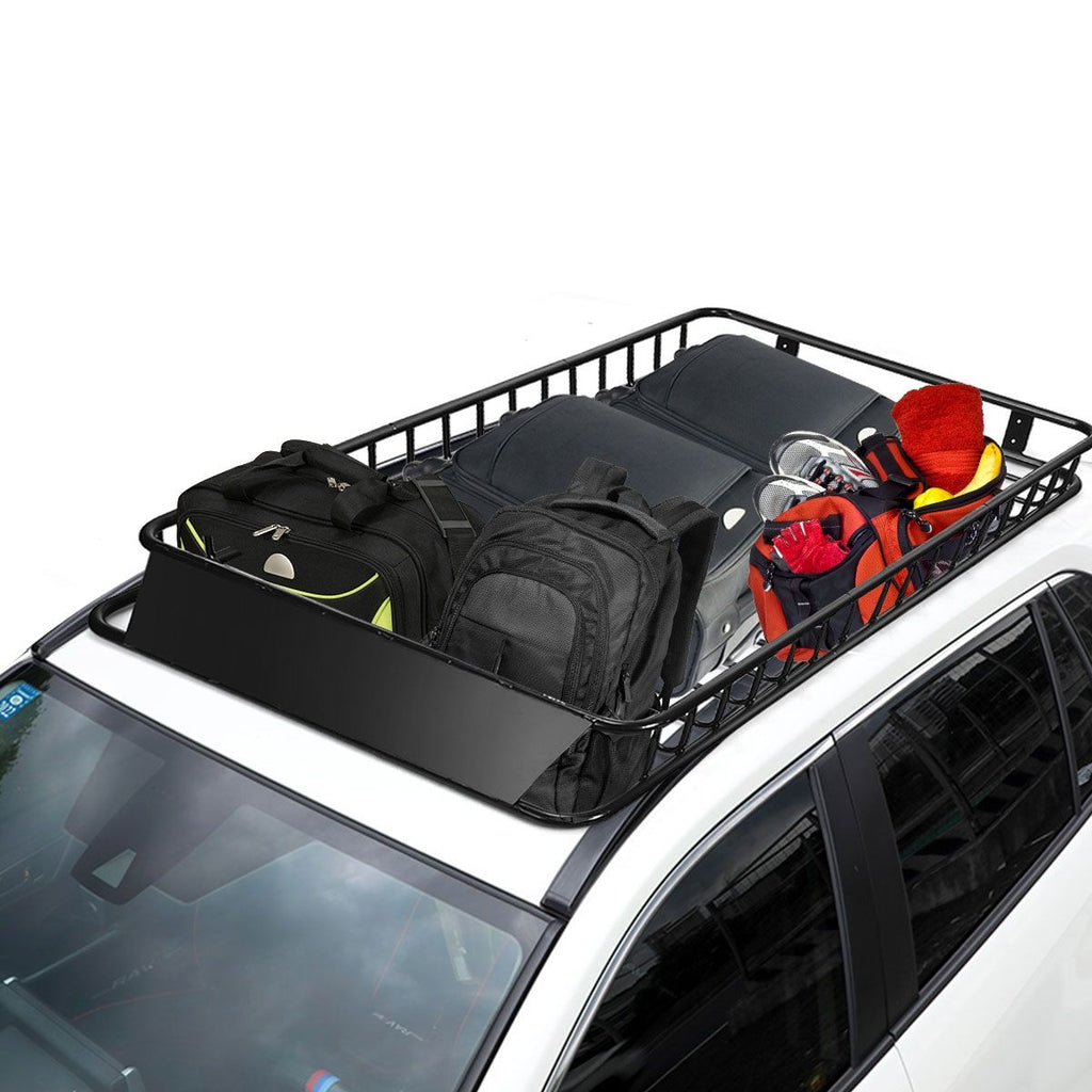 Porte-Bagages de Toit Universel 162 CM avec Capacité de 68 KG Galerie de Toit pour le Voyage et le Rangement Noir -