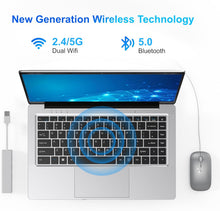 Load image into Gallery viewer, Ordinateur Portable 14 1" Pouces laptop 6 Go de RAM 128 Go de SSD N4000 Celeron Dual-Core Wi-Fi Bluetooth 2 4/5 0G 1366 * 768 IPS Design sans Ventilateur Inclus une Souris Clavier à Membrane.