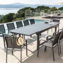 Load image into Gallery viewer, Table de jardin extensible aluminium 12 places (200/320 x 100 cm) Murano Gris anthracite - Action-sport36 -