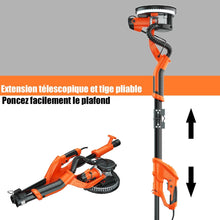 Load image into Gallery viewer, Ponceuse à Plâtre Murale 750W Ø 225mm Aluminium 6 Vitesses Variables Lumières LED Manche Télescopique 12 Disques Abrasifs -