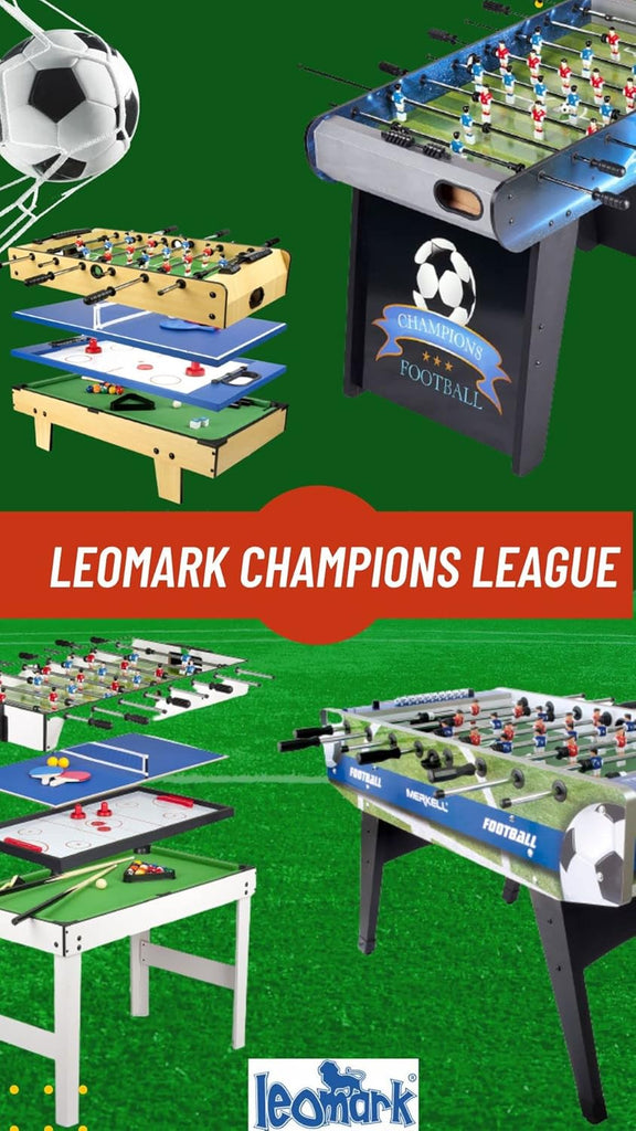 Leomark Table de Babyfoot 4 in 1 Multifonctionnel Jeu de Football,Bilard, Tenis, Hockey Baby-Foot, Baby Foot Table En Bois Jeu de Football Petite Taille Universel