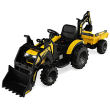 Load image into Gallery viewer, Tracteur Electrique 12 V pour Enfants 3-5 km/h Télécommande MP3 USB Vert/Jaune -