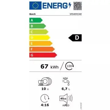 Lave vaisselle 45 cm SPS4EMI34E Srie 4 Serenity Efficient Dry