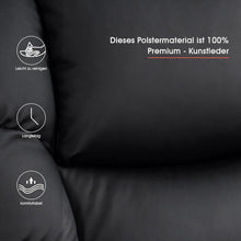 Load image into Gallery viewer, M MCombo Fauteuil Relax électrique Fauteuil de Massage Fauteuil TV Fonction inclinable Vibration Chauffage 7061 Nouveau modèle (Simili Cuir Noir)