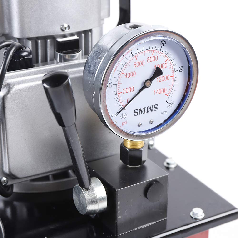 Pompe hydraulique électrique 750 W avec valve manuelle (rouge)