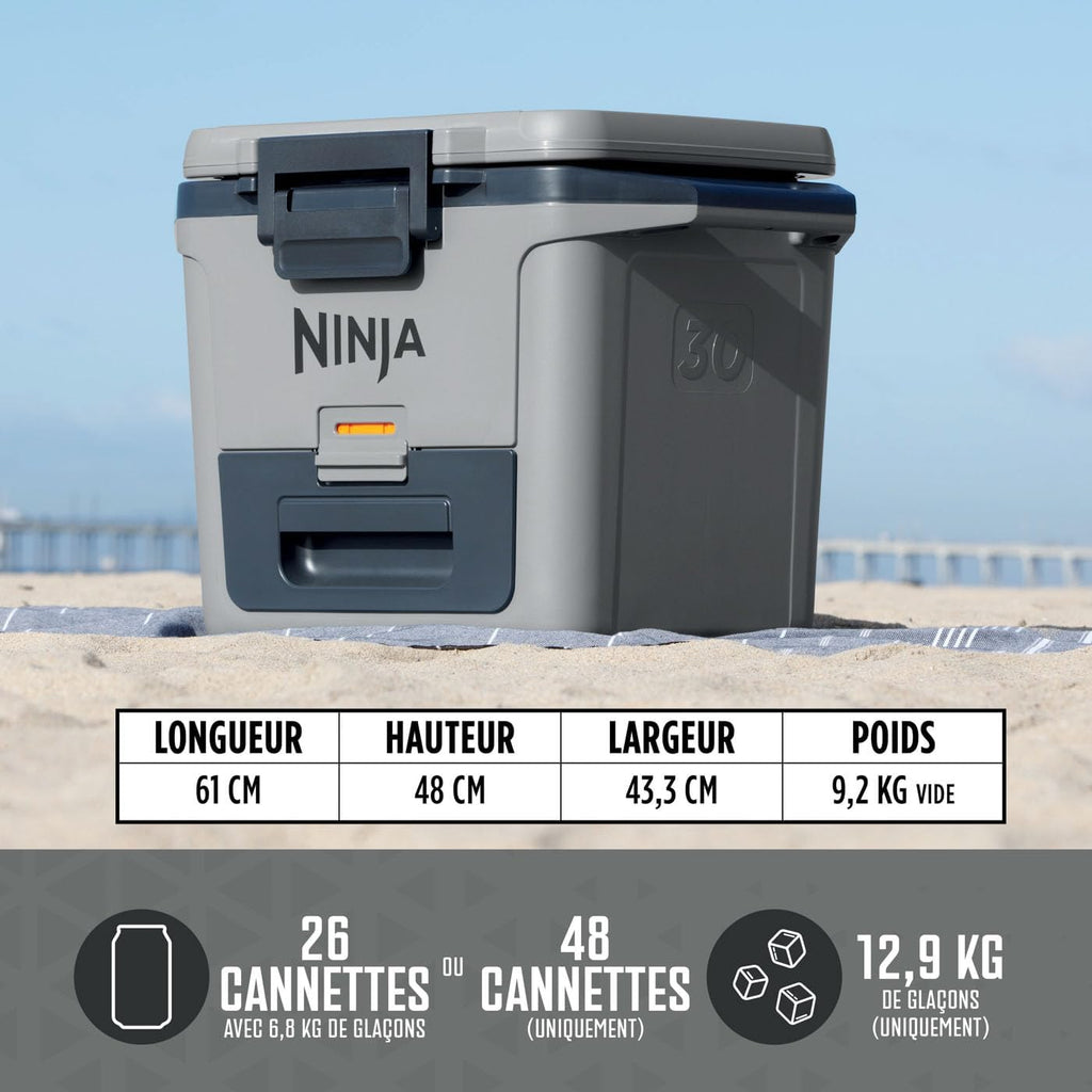 Ninja FrostVault Hard Cooler Glacière de Haute qualité, Conserve la Glace Jusqu' Jours, tiroir Rangement Sec intégré à température de réfrigérateur