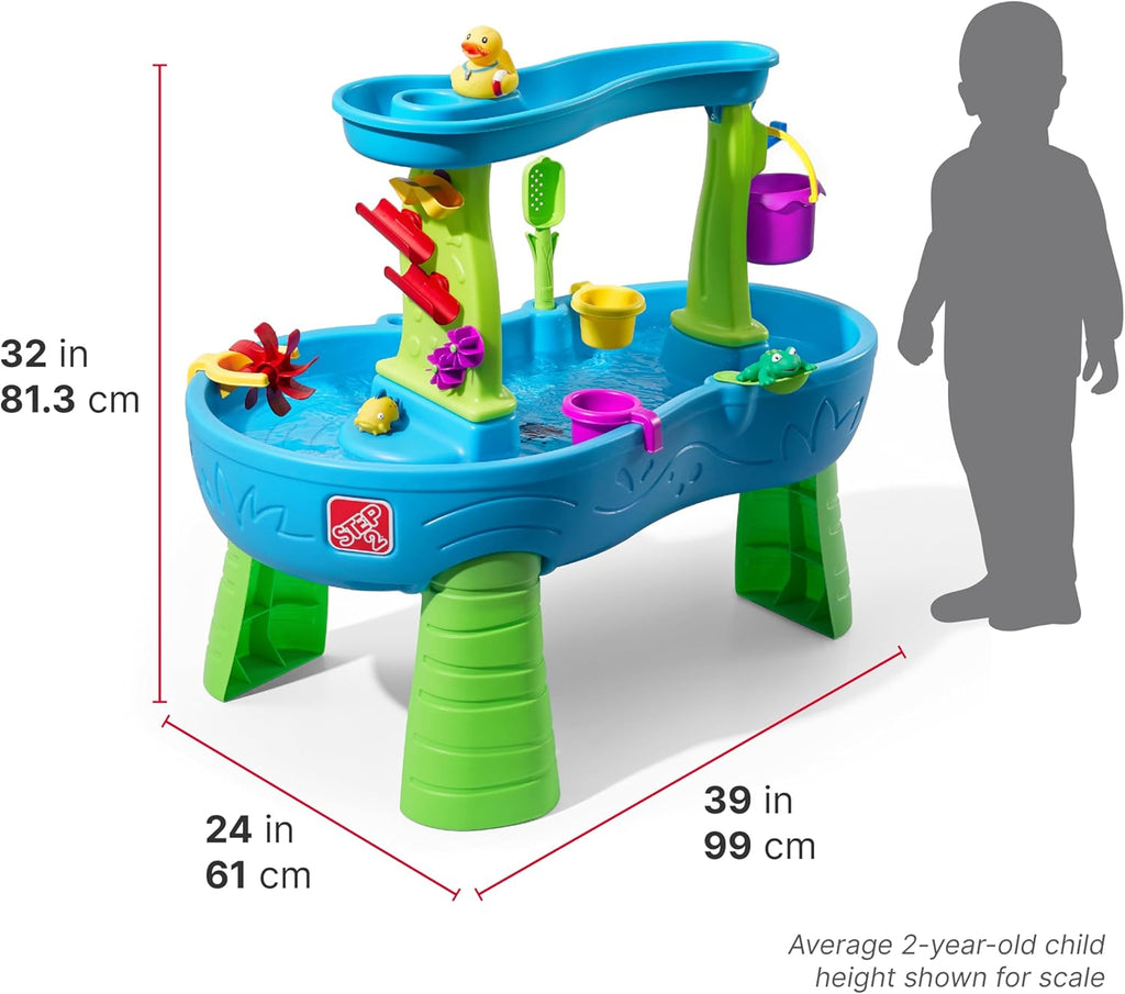 Rain Shower Splash Table d'eau avec 13 Accessoires - Bleu & Vert | Table Jeux d'eau | Table d檃ctivit pour Le Jardin,Table Activit Eau | Table d'eau Extrieur