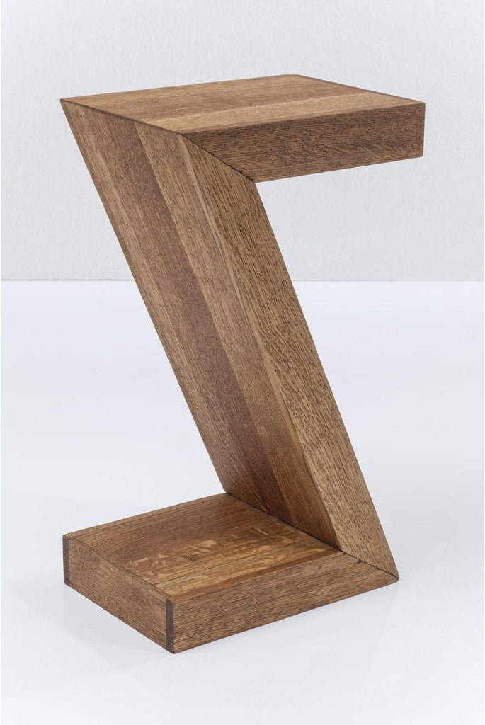 Kare Design Table d'Appoint Z Authentico, Marron, Bois Massif, Table de Salon, Meuble, Deco Intérieur, Décoration Chambre, Salon, Maison, 55x30x20 cm (H/L/P)