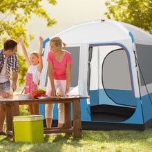 Load image into Gallery viewer, Tente de Camping pour 5 Personnes Tente Dôme Étanche avec Porte et Fenêtres en Maille Sac de Transport 248x248x230cm Bleu + Blanc -