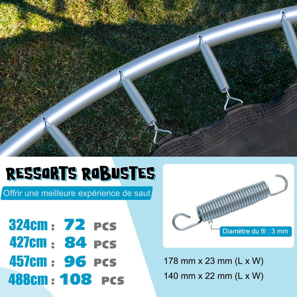 Trampoline d'Extérieur Ø366 cm Trampoline avec Panier de Basket Filet de Protection Trampoline pour Enfants et Adultes -