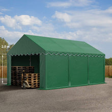 Load image into Gallery viewer, TOOLPORT Tente de Stockage 4x6 m abri bâche PVC 700 N imperméable Vert foncé
