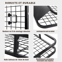 Load image into Gallery viewer, Porte-Bagages de Toit pour Voiture en Métal 122,5x102CM avec Déflecteur d’Air Capacité 75 KG Noir Accessoires Automobiles -