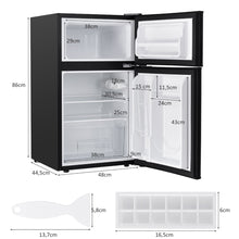 Load image into Gallery viewer, Rfrigrateur Compact Mini-rfrigrateur 90 L Conglateur Spar avec Design  2 Portes Fonctionnement Silencieux Blanc/Gris/Noir -