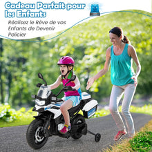 Load image into Gallery viewer, Moto Électrique 12V/7AH pour Enfants 6km/h Modèle Policier avec Klaxon Musique Sirène Phares pour 3-8 Ans -