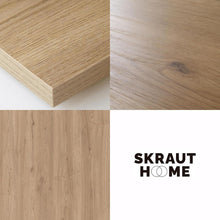 Load image into Gallery viewer, Skraut Home | Meuble TV | Banc Télé | Grand Espace de Rangement | 210 | pour Les TV jusqu'à 80" | Cheminée électrique XXL | Design Industriel | Style Moderne | Chêne